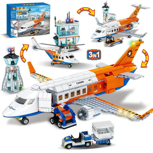 HOGOKIDS 3-in-1 Airplane Building Set