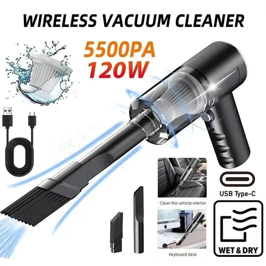 Wireless Car Vacuum – 120W Cordless Rechargeable Cleaner