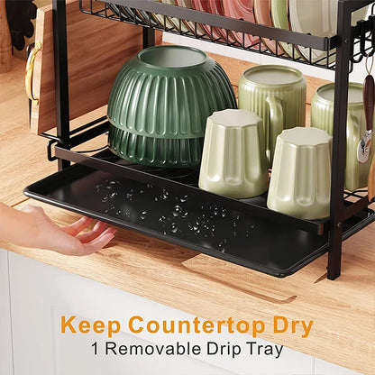 3-Tier Dish Drying Rack with Drainage