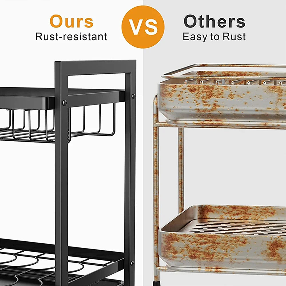 3-Tier Dish Drying Rack with Drainage