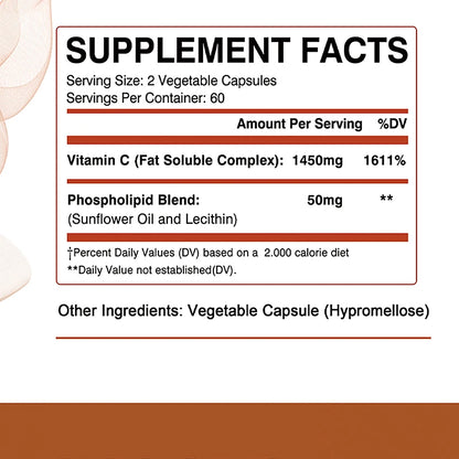 Liposomal Vitamin C – Immunity & Collagen Support – 120 Caps