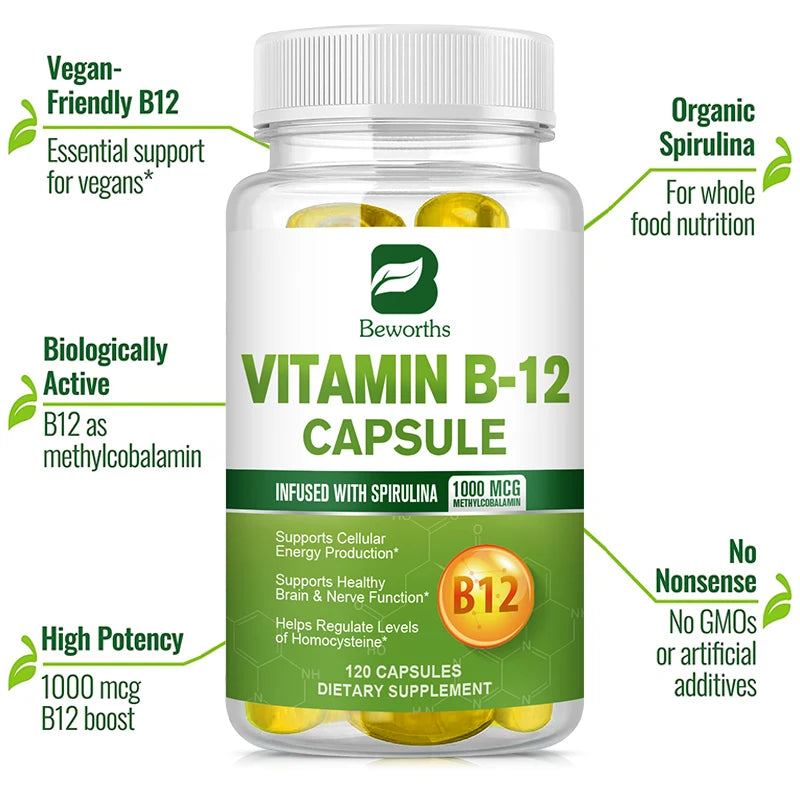 BEWORTHS VB12 1000mcg – Energy & Brain – 120 Caps