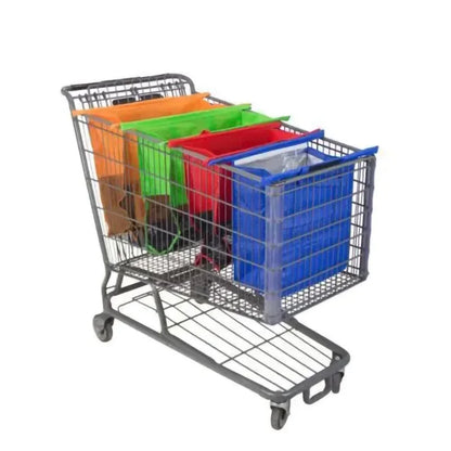 4-Pack Foldable Shopping Cart Bags