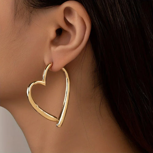 Golden & Silver Love Heart Earrings