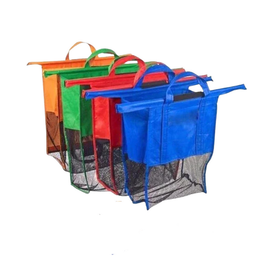 4-Pack Foldable Shopping Cart Bags
